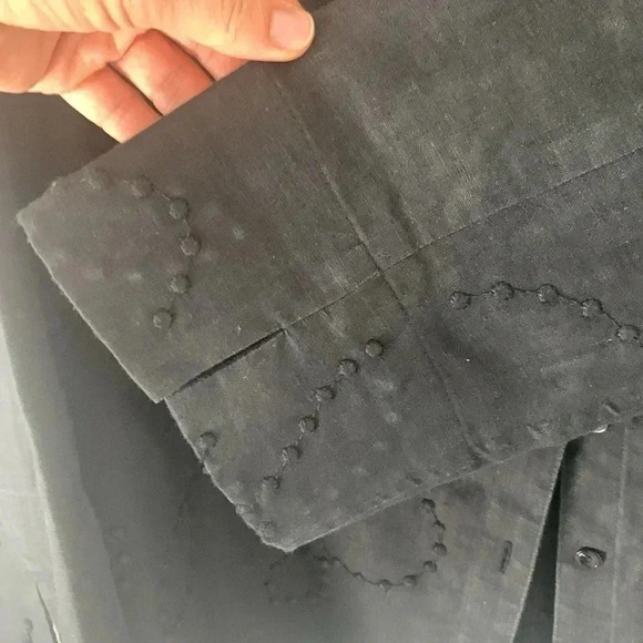 Jones New York Black Linen Blouse Size Large - Picture 5 of 10